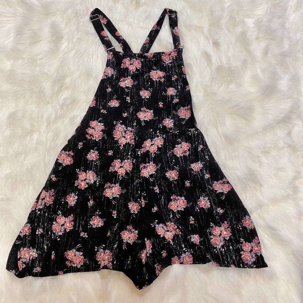 Floral Lightweight Overall Shorts / Romper